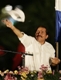 AP - Wed Nov 8, 9:43 PM ET Daniel Ortega, former Nicaraguan president and President-elect, tosses a hat during an appearance in Managua, Nicaragua, Wednesday, Nov. 8, 2006. (AP Photo/Edgard Garrido) 