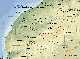 Foto . Map of Morocco
Morocco (Arabic: المغرب‎ al-Maghrib ; Berber: ⵍⵎⴰⵖⵔⵉⴱ[7] Lmaɣrib), officially the Kingdom of Morocco[8] (Arabic: المملكة المغربية‎ al-Mamlaka al-Maghribiyya:  pronunciation (help�info); Berber: ⵜⴰⴳⵍⴷⵉⵜ ⵏ ⵍⵎⴰⵖⵔⵉⴱ Tagldit n Lmaɣrib), is a country located in North Africa. It has a population of more than 35 million and an area of 710,850 km², and also primarily administers the disputed region of the Western Sahara. It is part of the Maghreb region, in addition to Tunisia, Algeria, Mauritania, and Libya, with which it shares cultural, historical and linguistic ties.

Morocco is a constitutional monarchy with an elected parliament. The King of Morocco holds vast executive powers, including the possibility of dissolving the parliament. Executive power is exercised by the government but more importantly by the king himself. Legislative power is vested in both the government and the two chambers of parliament, the Assembly of Representatives and the Assembly of Councillors. The king can also issue decrees called dahirs which have the force of law. Parliamentary elections were held in Morocco on 7 September 2007, and were considered by some neutral observers to be mostly free and fair; although voter turnout was estimated to be 37%, the lowest in decades. The political capital is Rabat, and the largest city is Casablanca; other large cities include Marrakesh, Tetouan, Tangier, Sal�, Fes, Agadir, Meknes and Oujda.

Most Moroccans natively speak either Moroccan Arabic or one of the Berber languages as a mother tongue. Both languages have regional dialects and accents. Hassaniya Arabic is also spoken natively in the southern parts of the country.
Wikipedia