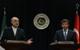 Foto : In this Jan. 19, 2012 file photo, Iran's Foreign Minister Ali Akbar Salehi, left, and his Turkish counterpart Ahmet Davutoglu speak to the media after talks in Ankara, Turkey. Turkey and Iran, regional powers and heirs to imperial pasts, expanded trade in the past decade and papered over traditional rivalries with diplomatic visits and declarations of solidarity. Now strains are emerging between these neighboring nations over Syria, where thousands have died in a crackdown on dissent. ((AP Photo/Burhan Ozbilici, File))