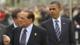 Foto : U.S. President Barack Obama walks behind former Italian Prime Minister Silvio Berlusconi to a lunch at the G8 Summit in Deauville, France, May 27, 2011. UPI 
