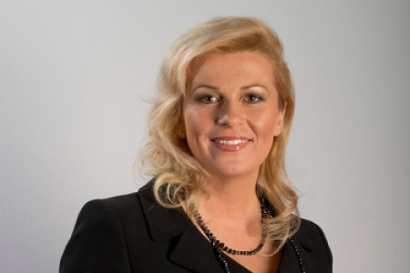 Foto :Opozi�n� kandid�tka Kolinda Grabarov� Kitarovi�ov� sa stala prvou chorv�tskou prezidentkou.